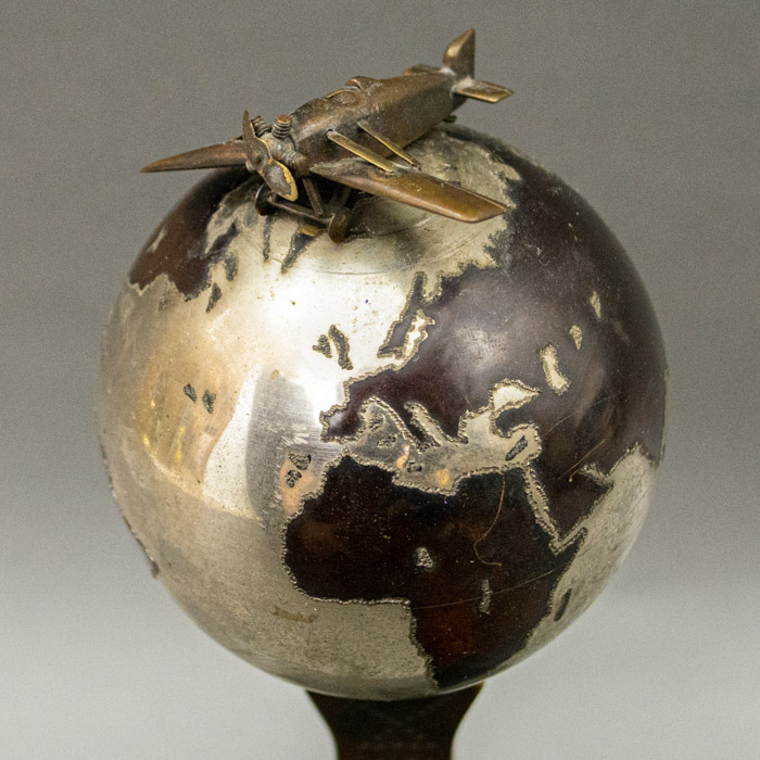 Czechoslovakia Liberation Globe and Airplane Trophy, detail