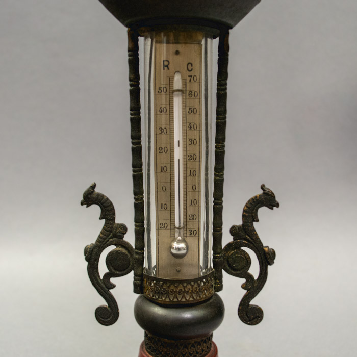 J. Felkl 2.75-Inch Terrestrial Globe on Pillar Thermometer Stand, detail