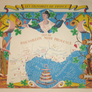 Posters, Three Art Deco Maps of French Wine Regions