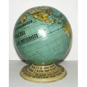The Golden Rule Foundation 4-Inch Tin Terrestrial Bank Globe