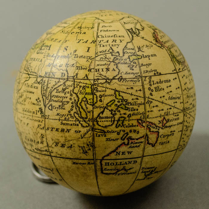 Nathaniel Hill 2.75-Inch Terrestrial Pocket Globe in Celestial Case, detail