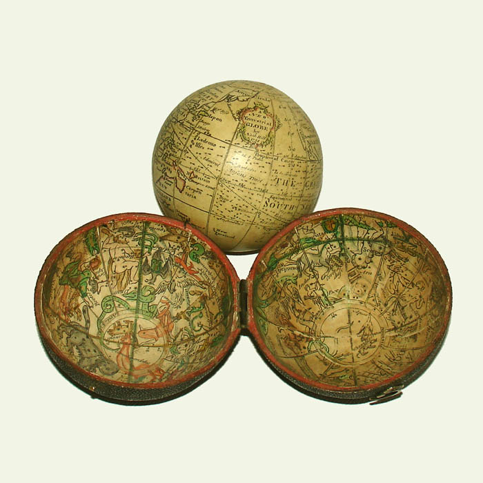 Nathaniel Hill 2.75-Inch Terrestrial Pocket Globe in Celestial Case