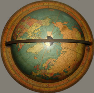 W. & A.K. Johnston/ Nystrom 18-Inch Terrestrial Floor Globe, detail