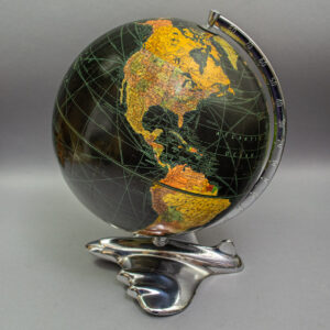 Weber Costello Black Ocean Globe with Art Deco Airplane Base