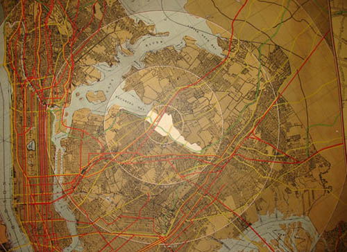 Wall Map, New York World's Fair 1939 and Metropolitan Area