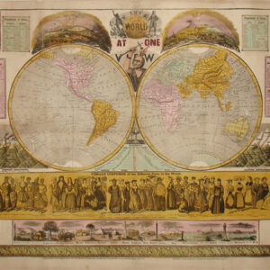 Map, World, At One View, Antique Print, New York, c. 1852 (Sold)