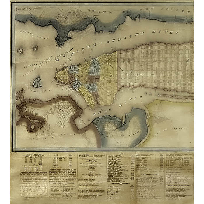 David Burr Wall Map, New York City and County, detail