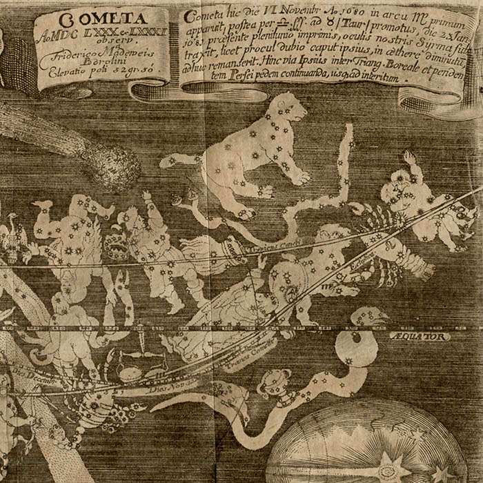 Celestial Print, The Great Comet of 1680, detail
