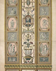 One of a Pair of Prints of Frescoed Pilasters