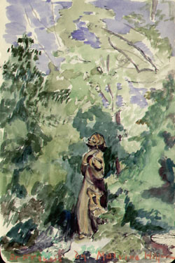 St. Francis by Malvina Hoffman. Miss Morgan's Garden at Mt. Kisco