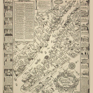 Pictorial Map, Nantucket, Mass. Residential Main Street