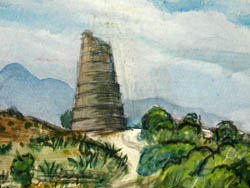 Los Remedios, Mexico, Watercolor
