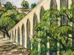 Los Remedios, Mexico, Watercolor