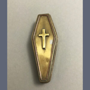 Oddities, Coffin, Miniature Brass, Antique, 19th Century, Prop Rental