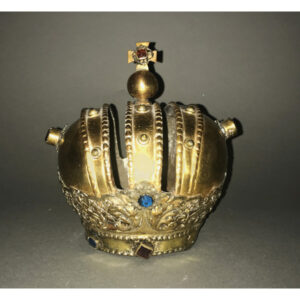 Decorative Arts, Crowns, Gilt, Religious or Royal, Jewels, Antique, early 20th Century, Prop Rental