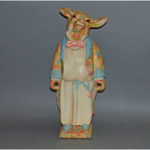 Figurine, Pig, Chef, Whimsical, Floral Design, Georgia, Vintage, late 20th Century