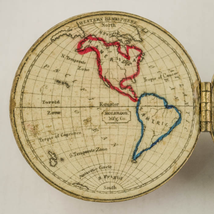 Detail of open globe, Western Hemisphere