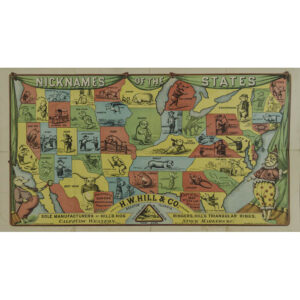 Nicknames of the States advertising pictorial map