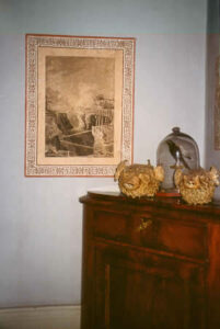 A surviving example of an 18th century print room in a Swedish historic house