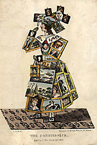 The Connoisseur shows an art lover dressed in framed pictures.