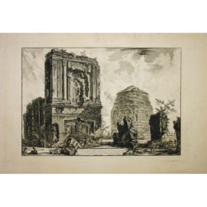 Veduta del Sepolcro di Pisone Liciniano su l’antico via Appia… [View of the Tombs of Piso Licinianus, the Cornelii Family, and the Ruins of Other Tombs on the Ancient Appian Way]
