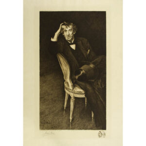 Portrait of James McNeill Whistler, etching after Boldini