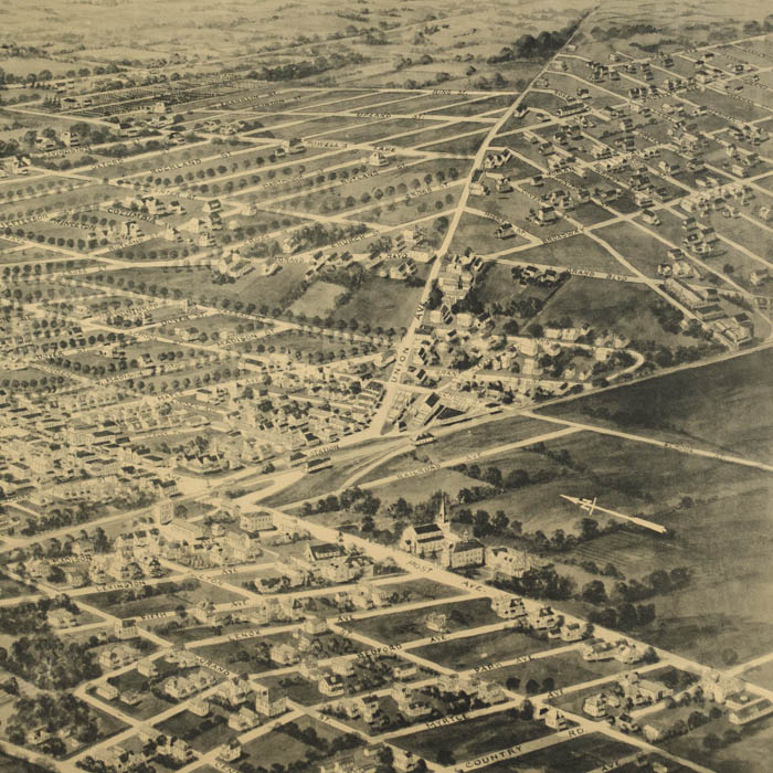 Aero-View of Westbury, Long Island, New York 1927, detail