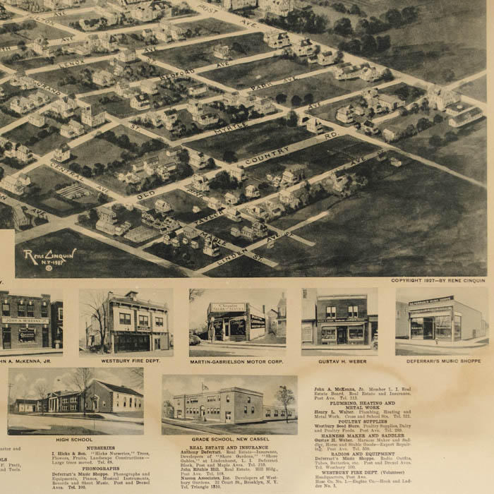 Aero-View of Westbury, Long Island, New York 1927, detail