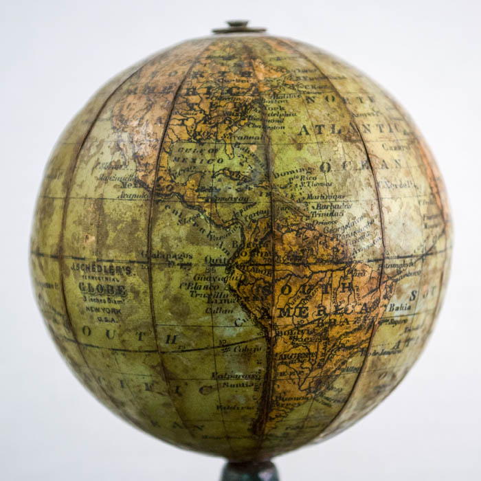 Joseph Schedler 3-Inch Terrestrial Paperweight Globe, detail