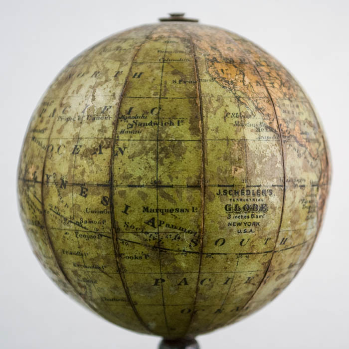 Joseph Schedler 3-Inch Terrestrial Paperweight Globe, detail