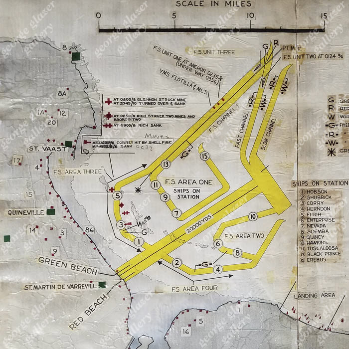 Utah Beach 6 June 1944 Landing Map, detail