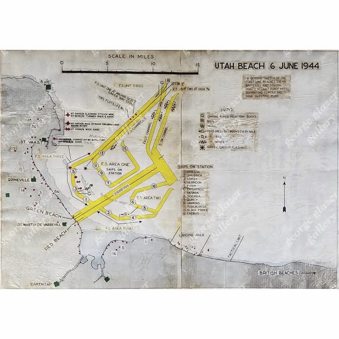 Utah Beach 6 June 1944 Landing Map