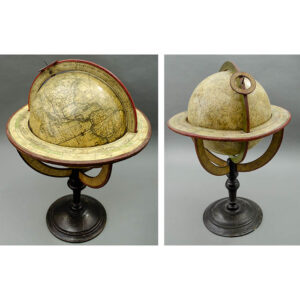 Delamarche 10-Inch Terrestrial Table Globe and Vaugondy 10-Inch Celestial Table Globe