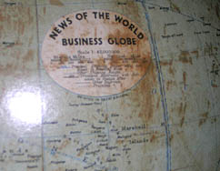 12-inch News of the World Business Globe, detail