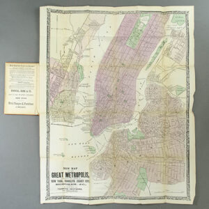 Pocket Map, New York City, New Map of the Great Metropolis, 1867