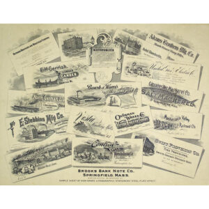 Brooks Bank Note Advertising Broadside