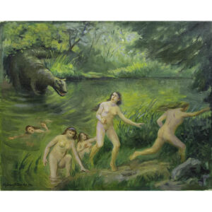 Alphaeus Cole, [Women Escaping a Komodo Dragon]