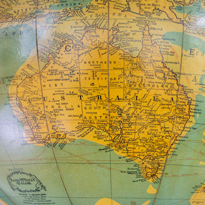 Rand McNally & Company 18-Inch Terrestrial Floor Globe, detail