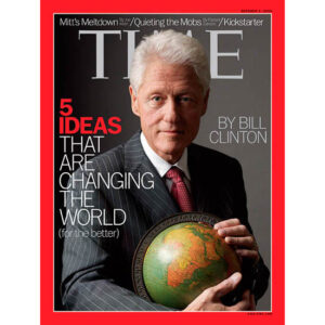 Bill Clinton on Time Magazine with globe from George Glazer Gallery