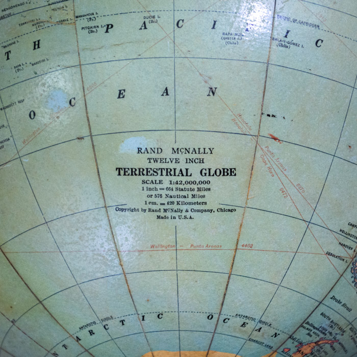 Rand McNally & Company 12-Inch Terrestrial Table Globe, detail