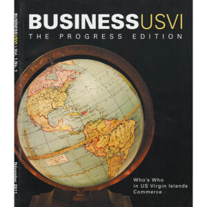 Business USVI premiere issue magazine cover with globe from George Glazer Gallery