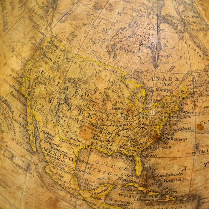 A.H. Andrews & Co./ O.D. Case & Co. 8-Inch Terrestrial Table Globe, detail