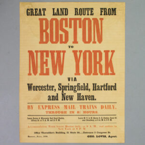 Great Land Route from Boston to New York, railroad broadside