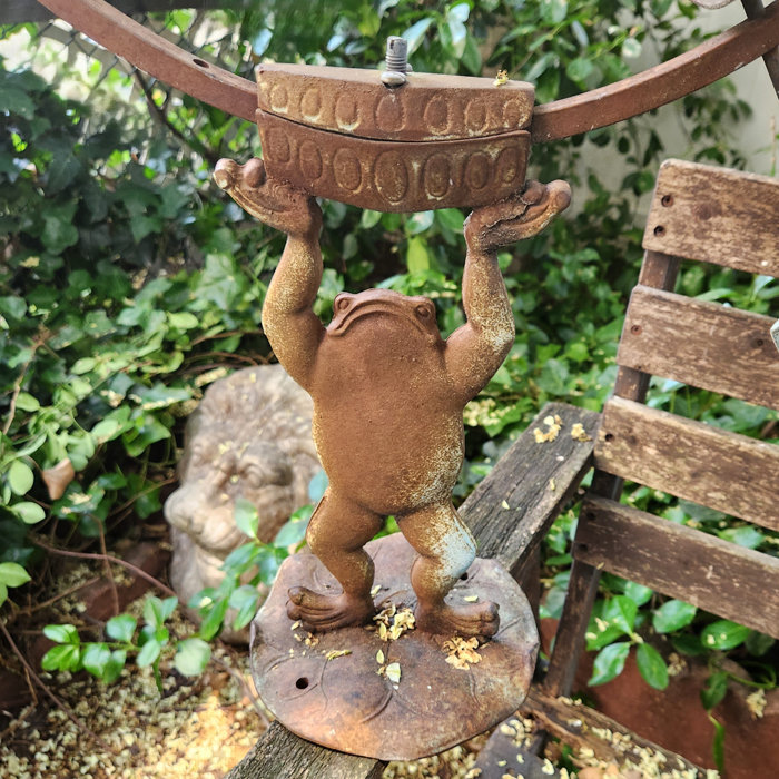 Frog Armillary, frog detail
