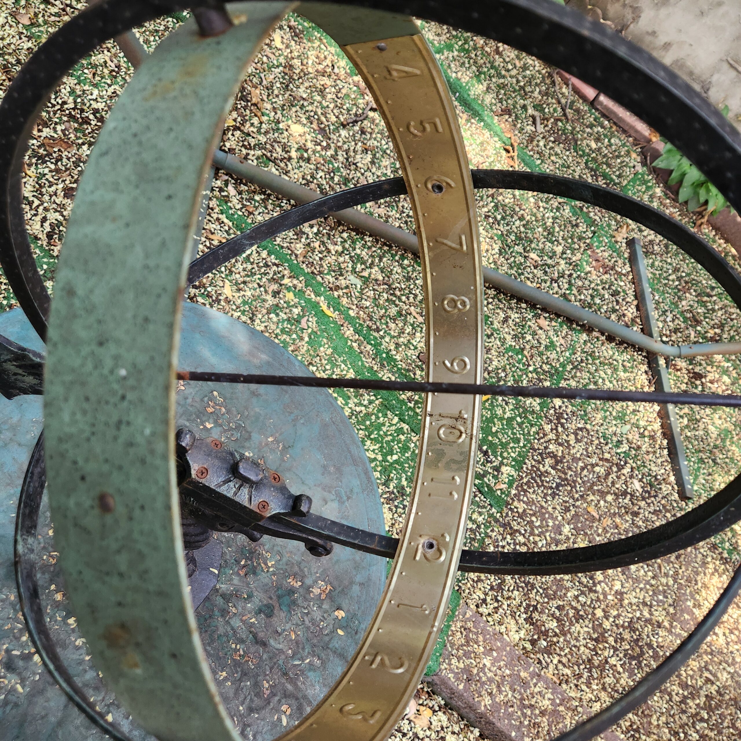 Seahorse Armillary Sundial, detail